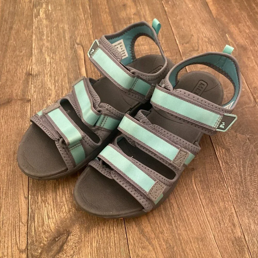 Merrell Hydro Creek Sandals Shoes Kids Youth 6M Gray Water Outdoor EUC